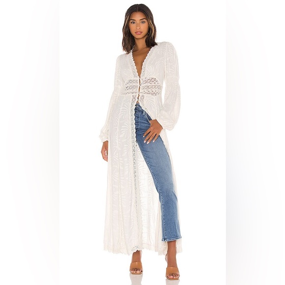 Free People Tops - New Free People Shady Palm Maxi Top Ivory Size Small Festival Bohemian